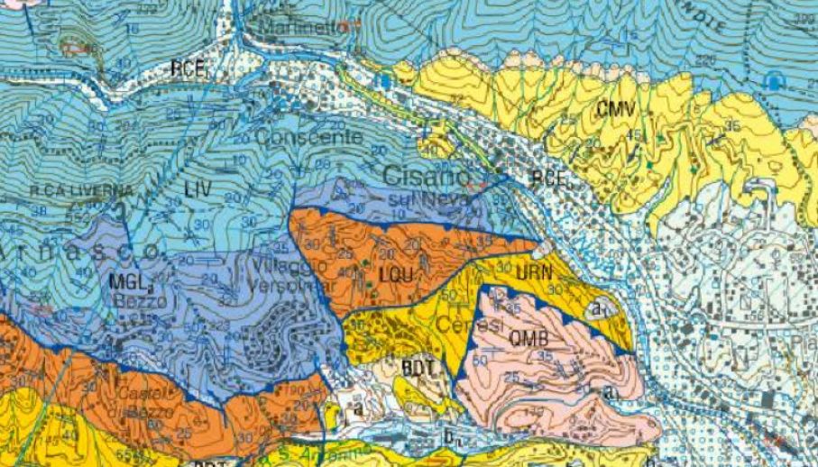 CARG – Carte Geologiche sc. 1:25000 riferite  Foglio 245  Albenga